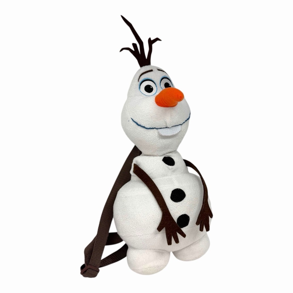 Disney Frozen Olaf Plush Backpack White Snowman Adjustable Straps Small Zip Bag - Picture 3 of 11